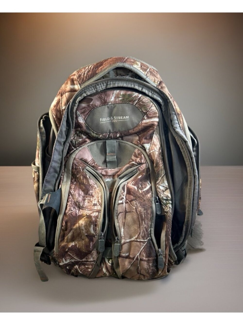 Field & Stream brown camo large durable outdoor backpack Polyester Multi pockets